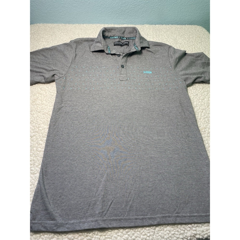 Dixxon Flannel Mens Polo Shirt Size Medium  Gray Heather and Teal